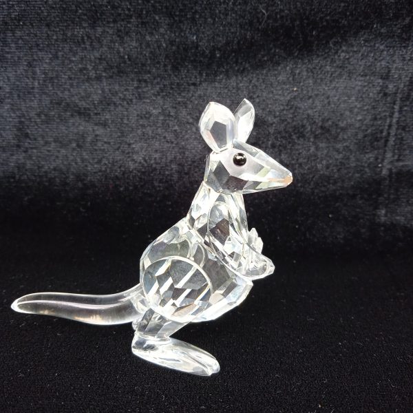 Swarovski Silver Crystal 181756 "Endangered Species" Mother Kangaroo With Baby. SOLD.
