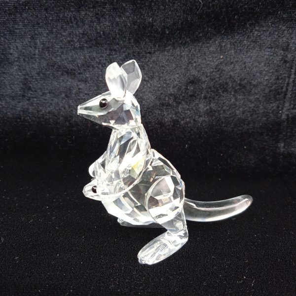 Swarovski Silver Crystal 181756 "Endangered Species" Mother Kangaroo With Baby. SOLD.