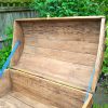 Antique Oak And Pine Metal Bound Brass Studded Dome Trunk.