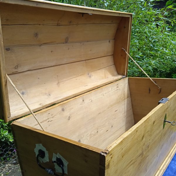 Vintage "Dutch" Domed Pine Blanket Box/Trunk. SOLD.