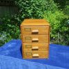 Antique Oak 4 Drawer School, Filing Chest with Darlington Label. SOLD.