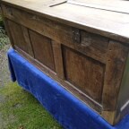 Antique Oak Coffer With Carved Panel Detail. Circa 1840. SOLD.