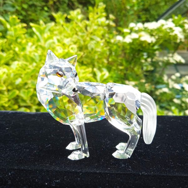 Swarovski Silver Crystal Retired "Woodland Friends" Large Wolf. No 207549. Boxed. SOLD.