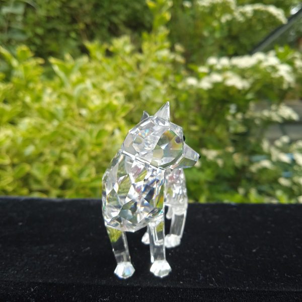 Swarovski Silver Crystal Retired "Woodland Friends" Large Wolf. No 207549. Boxed. SOLD.