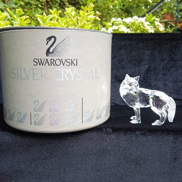 Swarovski Silver Crystal Retired "Woodland Friends" Large Wolf. No 207549. Boxed. SOLD.
