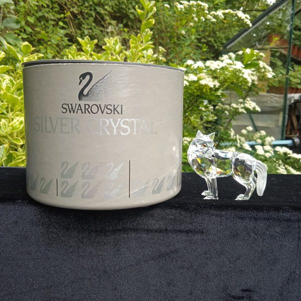 Swarovski Silver Crystal Retired "Woodland Friends" Large Wolf. No 207549. Boxed. SOLD.