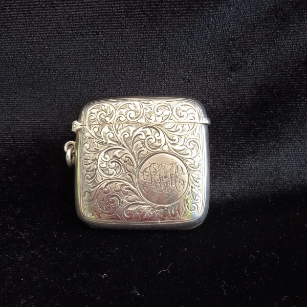 Silver Vesta Case. Hallmarked Birmingham 1946. SOLD.