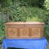 Antique Oak Coffer With Carved Panel Detail. Circa 1840. SOLD.