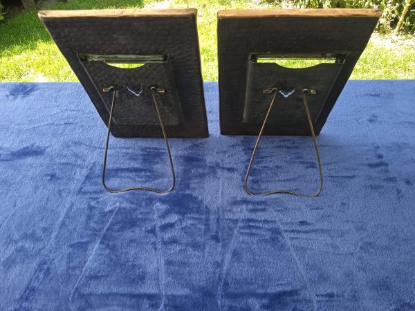 Vintage Pair Of Copper Fronted Art Nouveau Glazed Photo Frames. SOLD.