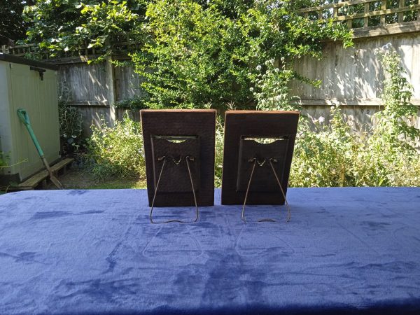 Vintage Pair Of Copper Fronted Art Nouveau Glazed Photo Frames. SOLD.