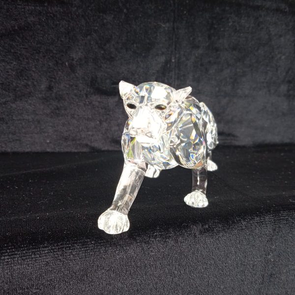Swarovski Silver Crystal Retired Leopard No 217093 "African Wildlife" Boxed. SOLD