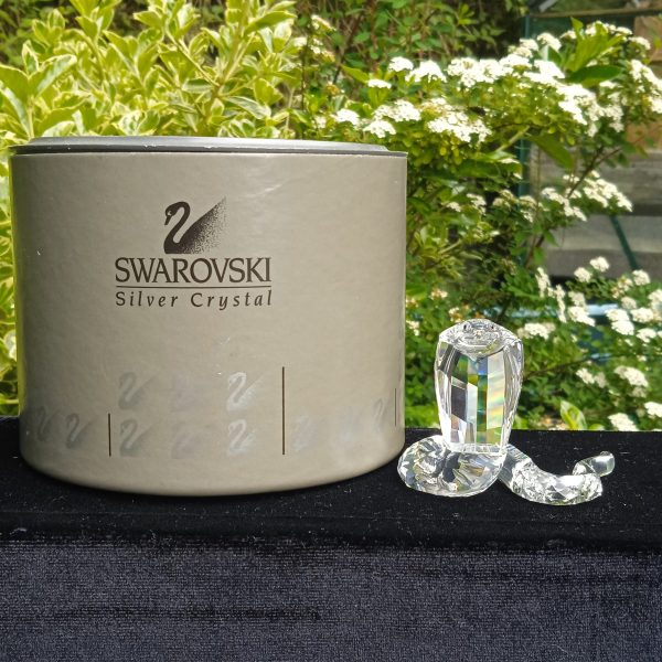 Swarovski Silver Crystal 243979 Retired "African Wildlife" Cobra. Boxed. SOLD.