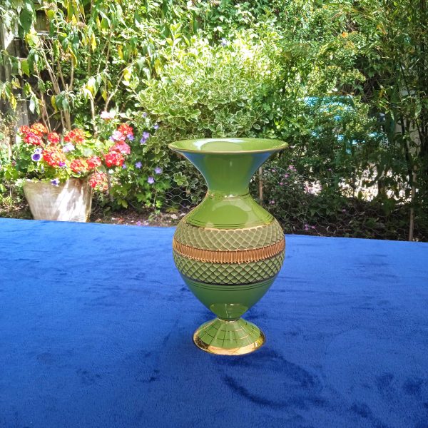 Handmade In Italy. Green & Gold Vase. SOLD