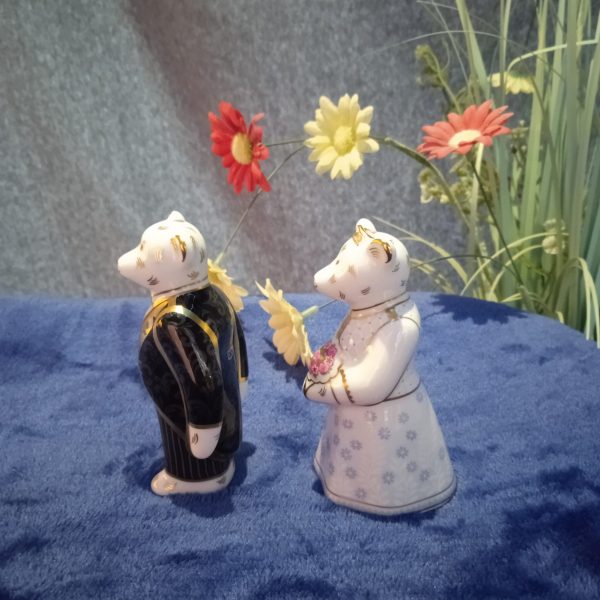 Royal Crown Derby Bride & Groom Tear Bears Boxed. SOLD